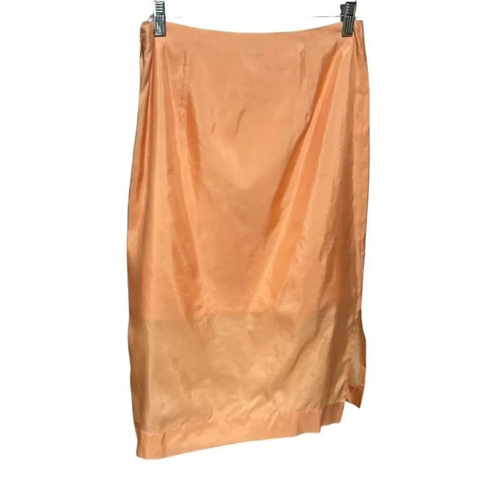 J. Crew Peach Satin Pencil Skirt